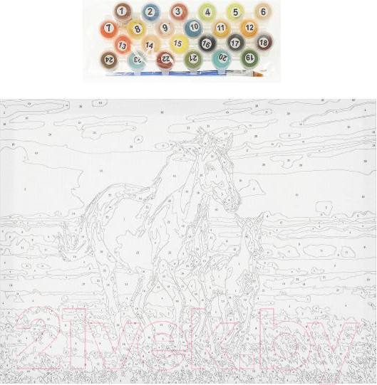 Изображение товара Картина по номерам MultiArt Лошади / CANV30X40-MULTI19