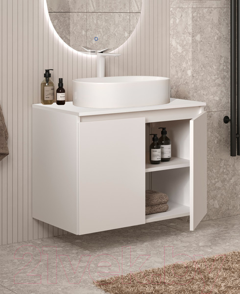 Изображение товара Тумба под умывальник ЗОВ Монови 60 / M60LW0LW-LDSPW (подвесная/белый)
