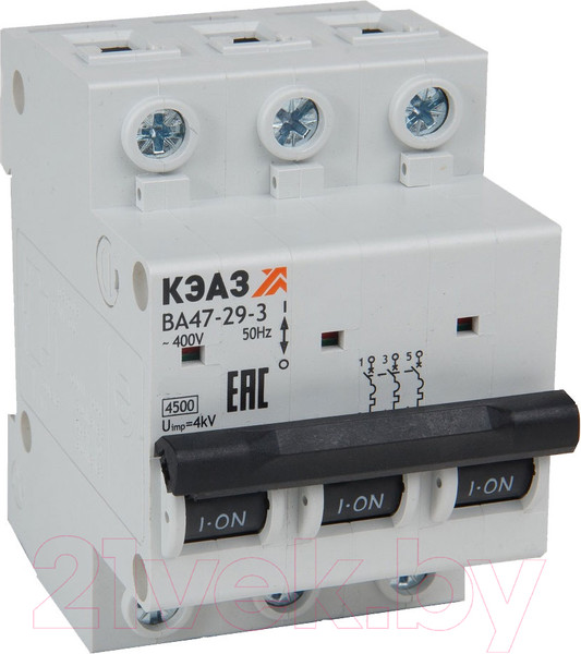 Изображение товара Выключатель автоматический КЭАЗ ВА47-29-3D2-УХЛ3 / 318305