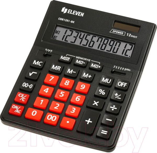 Изображение товара Калькулятор Eleven Business Line / CDB1201-BK/RD (черный/красный)