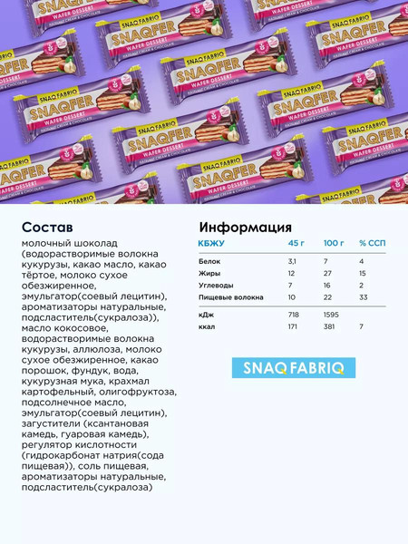 Изображение товара Набор протеиновых батончиков Snaq Fabriq Фундучный крем и бельгийский шоколад (20x45г)