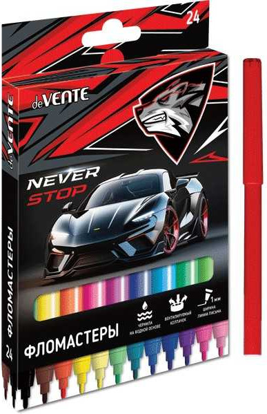Изображение товара Фломастеры deVente Never Stop / 5083428 (24цв)