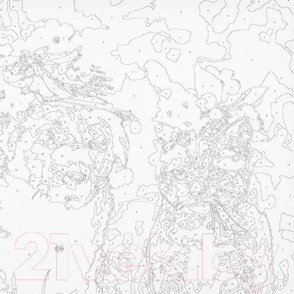 Изображение товара Картина по номерам MultiArt Кот и собака / CANV30X40-MULTI68