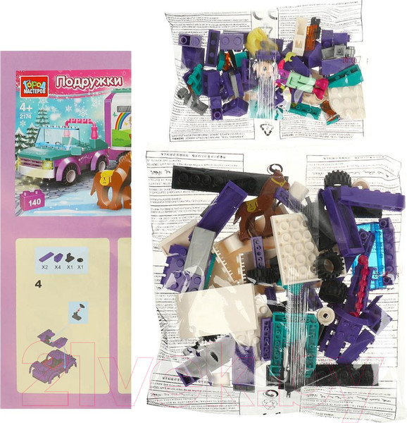 Изображение товара Конструктор Город мастеров Девочка перевозит лошадку / 2174-AA