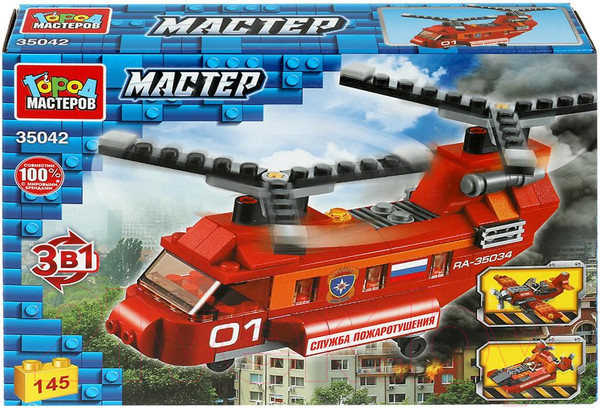 Изображение товара Конструктор Город мастеров Пожарный вертолет / 35042-ZH
