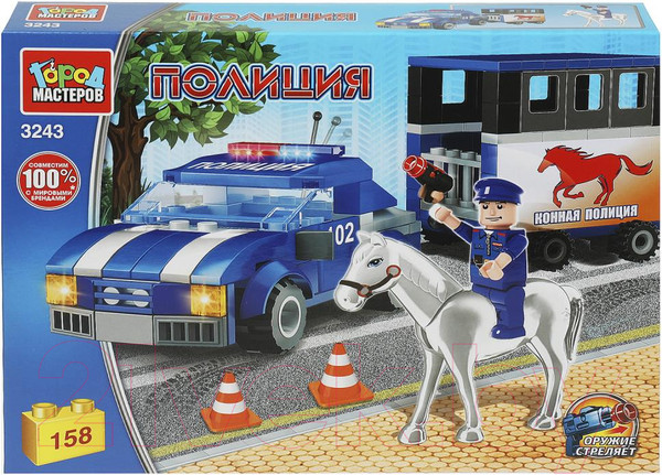 Изображение товара Конструктор Город мастеров Полицейский конный патруль / 3243-UU