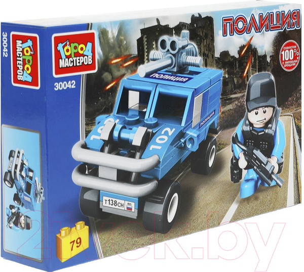 Изображение товара Конструктор Город мастеров Полицейский с машиной / 30042-KK