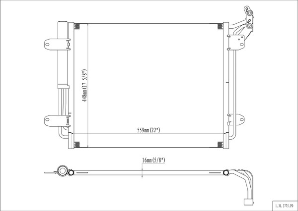 Изображение товара Радиатор кондиционера REACH Cooling 1.31.3775.PD