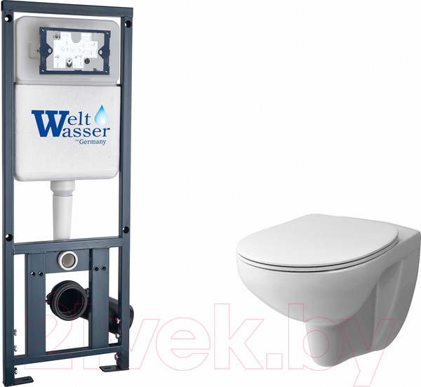 Изображение товара Унитаз подвесной с инсталляцией Damixa Elder DX17c1700SC + WeltWasser Marberg 410