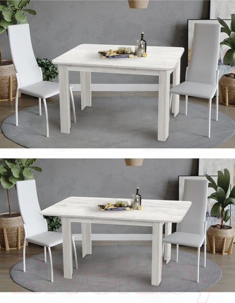 Изображение товара Обеденный стол Артём-Мебель СН-130.01 (дуб крафт белый)