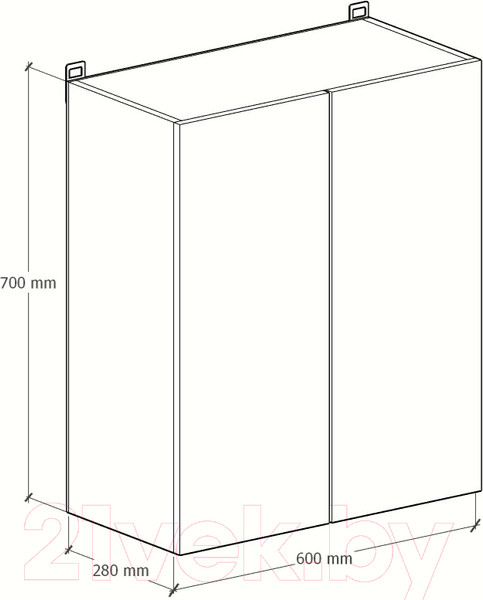 Изображение товара Шкаф навесной для кухни Артём-Мебель Мэри 600мм СН-114.199 (белый)