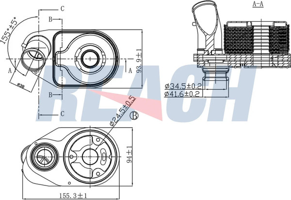 Изображение товара Радиатор масляный системы охлаждения REACH Cooling 1.24.11022