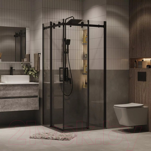 Изображение товара Душевой уголок Grossman Classic 80x80x195 / 300.K33.04.8080.21.00 (черный матовый/прозрачное стекло)