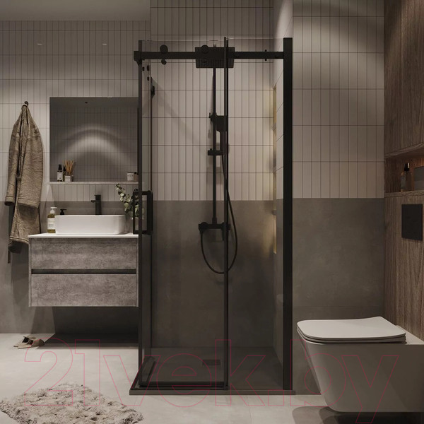 Изображение товара Душевой уголок Grossman Classic 80x80x195 / 300.K33.04.8080.21.00 (черный матовый/прозрачное стекло)