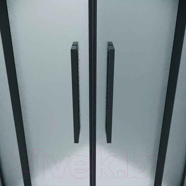 Изображение товара Душевой уголок Grossman Cosmo 100x100x195 / 301.K33.02.1010.21.02 (черный матовый/шиншилла стекло)