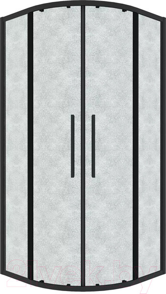 Изображение товара Душевой уголок Grossman Cosmo 100x100x195 / 301.K33.02.1010.21.02 (черный матовый/шиншилла стекло)