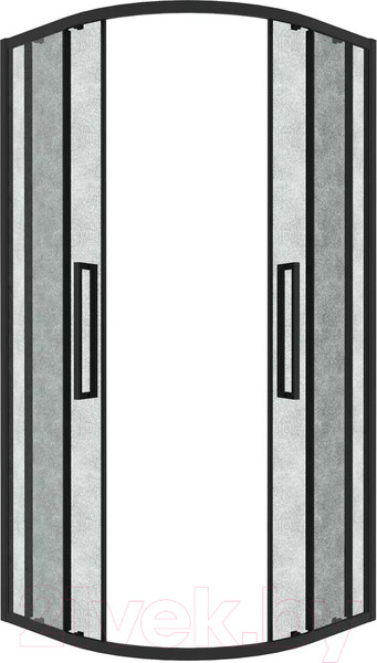 Изображение товара Душевой уголок Grossman Cosmo 100x100x195 / 301.K33.02.1010.21.02 (черный матовый/шиншилла стекло)