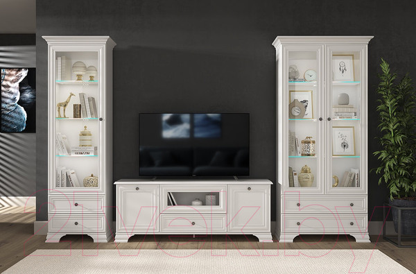 Изображение товара Шкаф с витриной Anrex Tiffany 1V2S (белый)