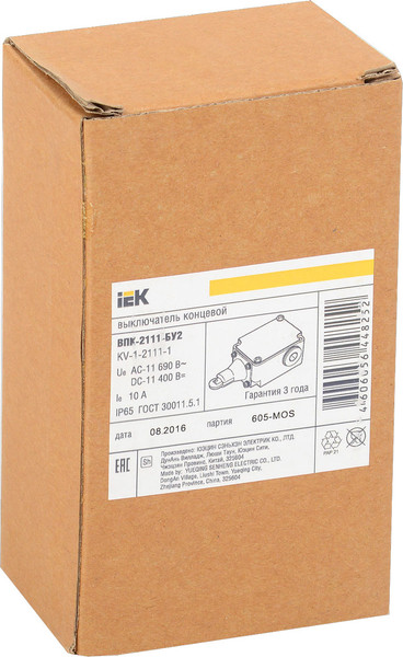 Изображение товара Выключатель путевой IEK ВПК-2111-БУ2 / KV-1-2111-1