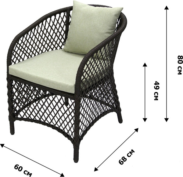 Изображение товара Кресло садовое Garden Story Сакраменто / СА0025 (черный/коричневый/estera-хамелеон)