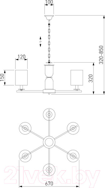 Изображение товара Люстра Евросвет 60146/6 (никель)