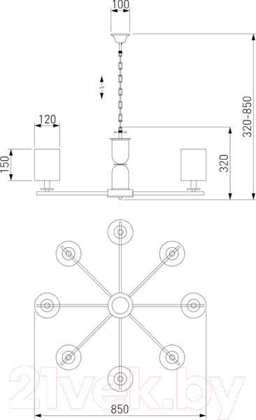 Изображение товара Люстра Евросвет 60146/8 (никель)