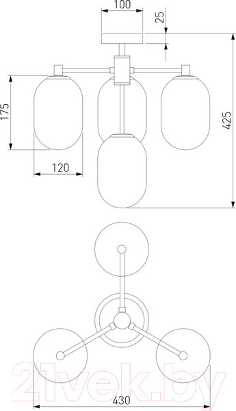 Изображение товара Люстра Евросвет 60161/4  (латунь)