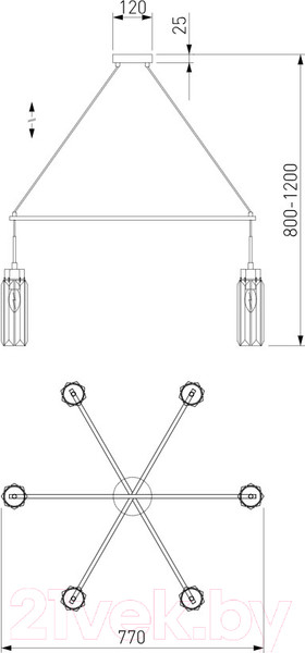 Изображение товара Люстра Евросвет 60163/6  (латунь)