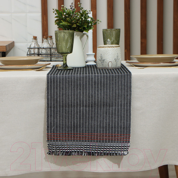 Изображение товара Дорожка на стол Этель 9621431 (33x182, серый)