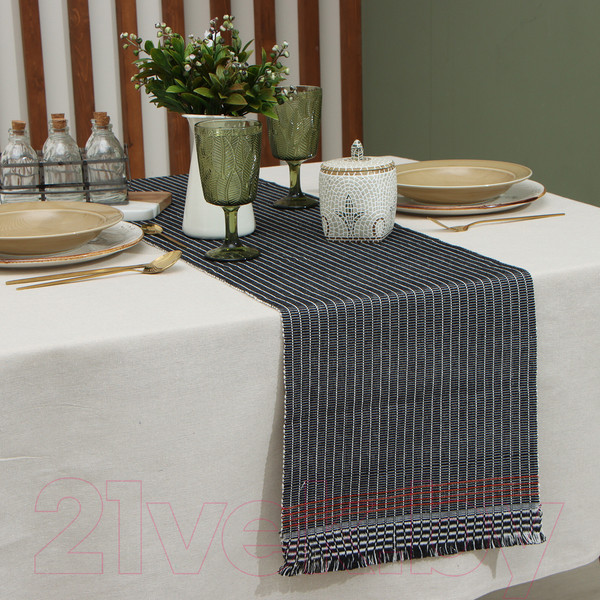 Изображение товара Дорожка на стол Этель 9621431 (33x182, серый)