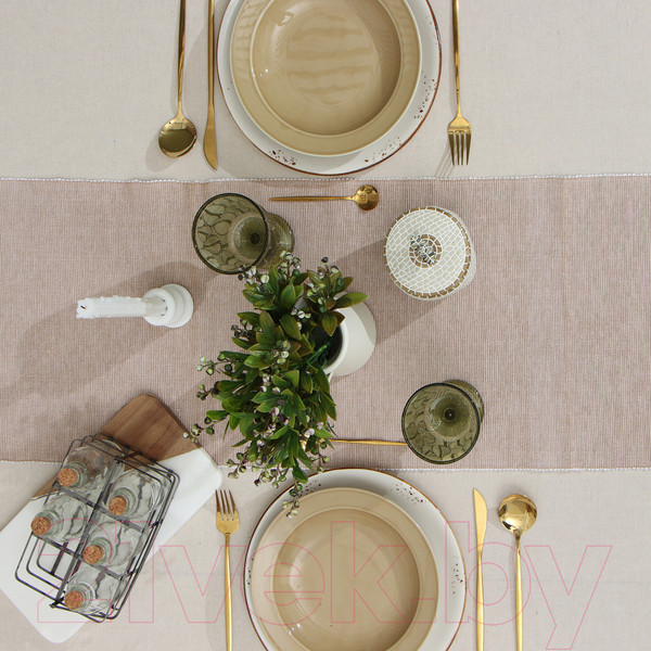 Изображение товара Дорожка на стол Этель 9621432 (33x182, бежевый)