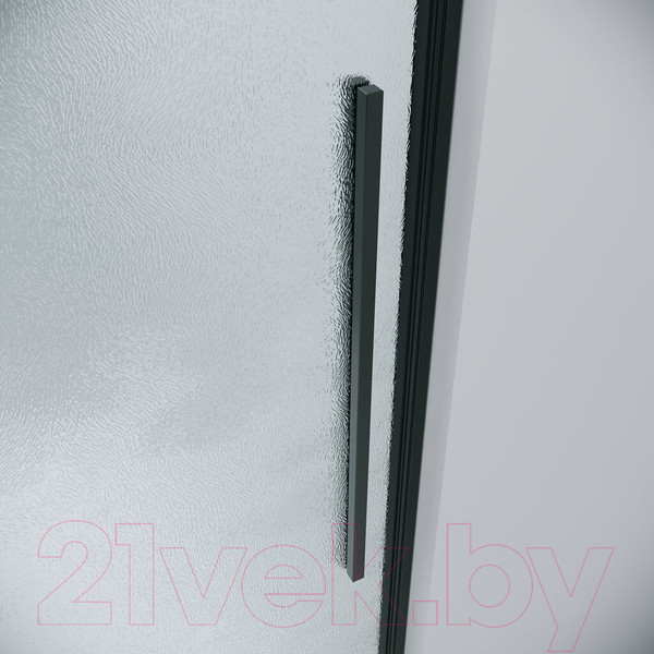 Изображение товара Душевая дверь Grossman Galaxy 140x195 / 100.K33.01.140.21.02 (черный матовый/шиншилла стекло)