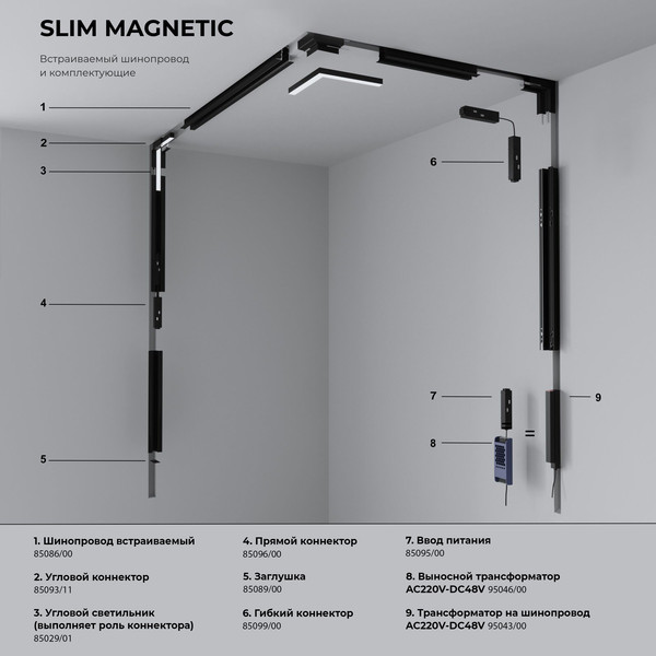 Изображение товара Трековый светильник Elektrostandard Slim Magnetic Dim R03 20W 2700-6500K 85197/01 (черный)