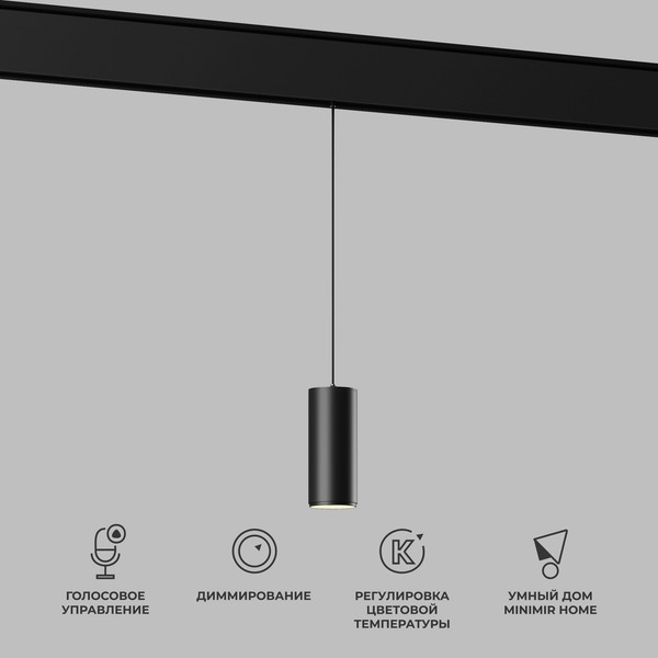 Изображение товара Трековый светильник Elektrostandard Slim Magnetic Dim Amend 7W 2700-6500K 85072/01 (черный)