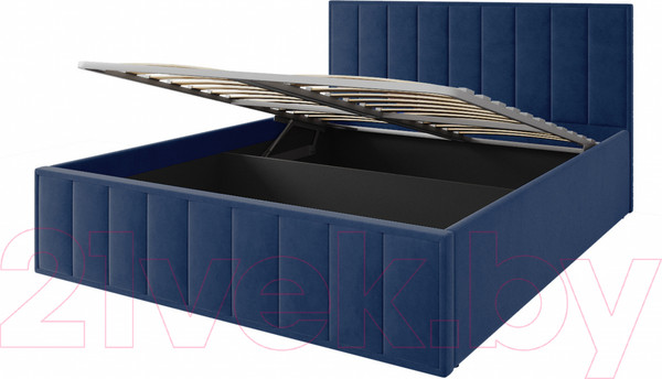 Изображение товара Двуспальная кровать ДСВ Лана 1.6 с подъемным механизмом (синий софт)