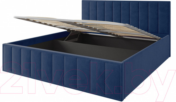 Изображение товара Двуспальная кровать ДСВ Лана 1.8 с подъемным механизмом (синий софт)
