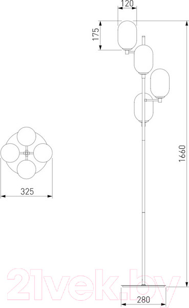 Изображение товара Торшер Евросвет 01161/4 (латунь)