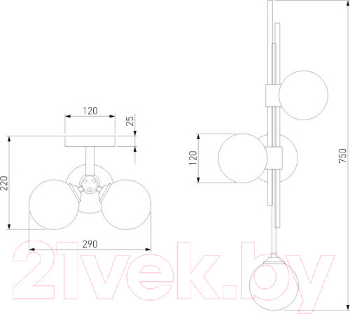 Изображение товара Бра Евросвет 50383/3  (латунь)