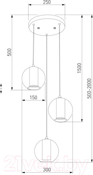 Изображение товара Люстра Евросвет 50258/3 LED  (дымчатый/бирюзовый)