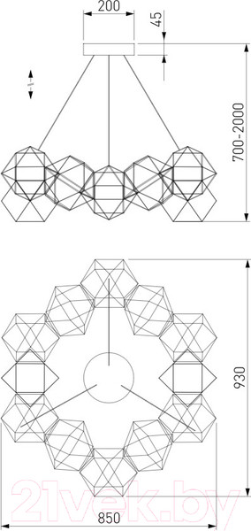 Изображение товара Люстра Евросвет 90369/12 (медь)