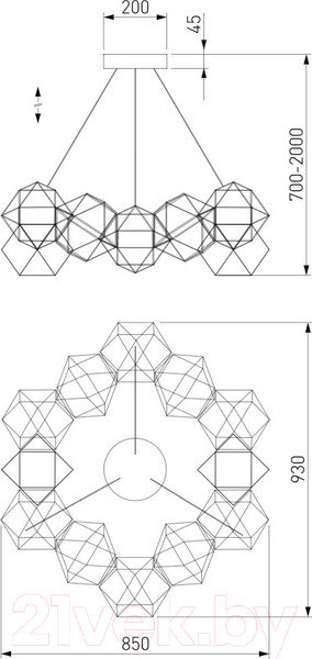 Изображение товара Люстра Евросвет 90369/12  (черный жемчуг)