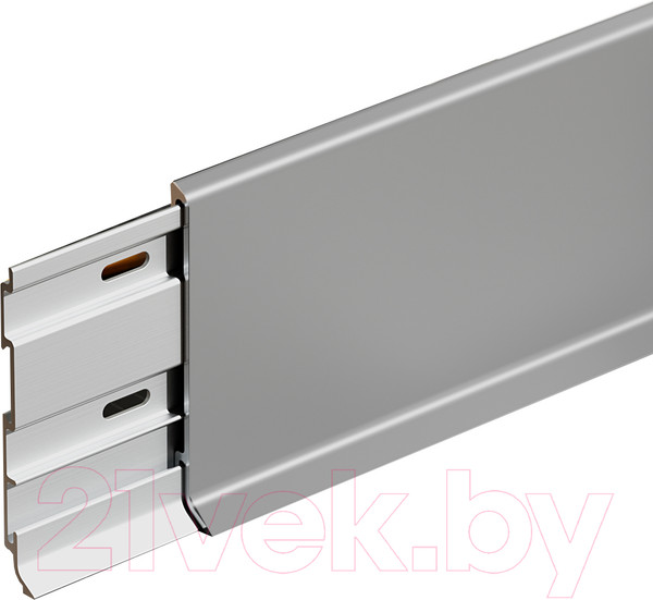 Изображение товара Плинтус Русский Профиль SSZ-80мм (2.5м, серебристый, крепеж 5шт)