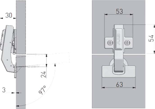Изображение товара Петля мебельная GTV Prestige ZM-HCKT90-BE-S