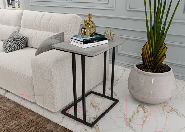 Изображение товара Приставной столик Макс Стайл СтПр-590-450-F186ST9 (BySpan бетон лайт 818РО)