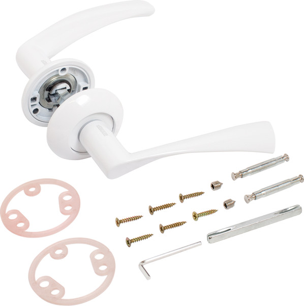 Изображение товара Ручка дверная Аллюр Арт Оскар с накладкой W 13110 (матовый белый)