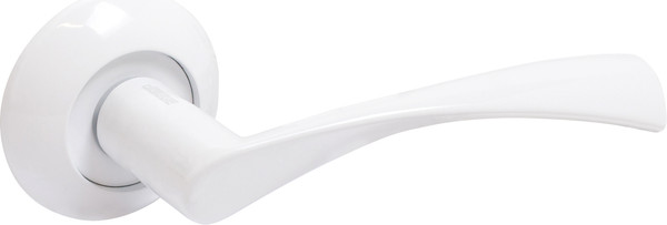 Изображение товара Ручка дверная Аллюр Арт Оскар с накладкой W 13110 (матовый белый)