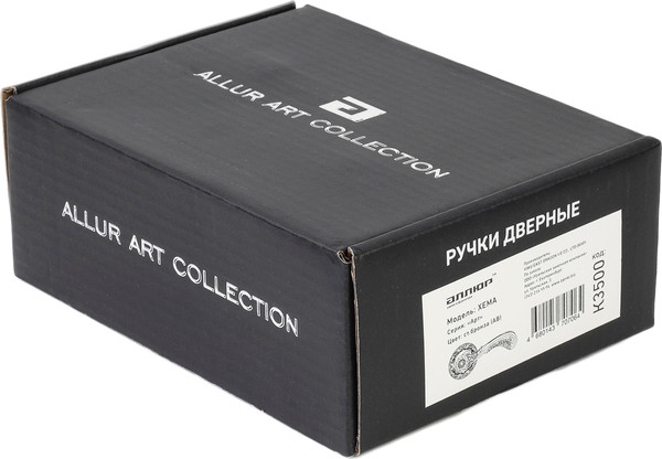 Изображение товара Ручка дверная Аллюр Арт Хема AB К3500 (старая бронза)