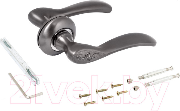 Изображение товара Ручка дверная Аллюр Арт Шэрон с накладкой MBN 1740 (графит)