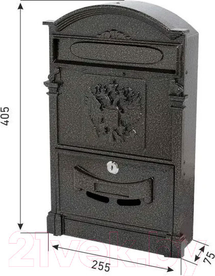Изображение товара Почтовый ящик Аллюр Герб №4011   (бронзовый)