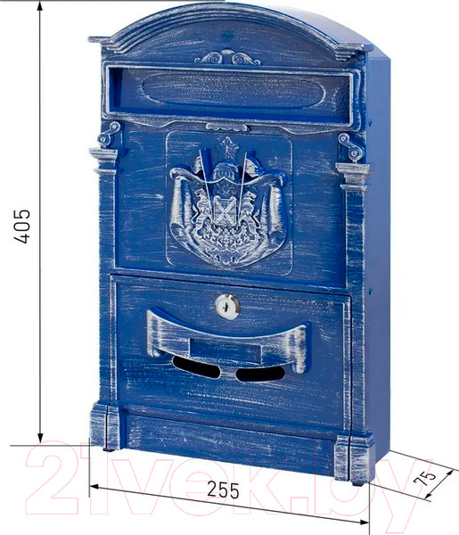 Изображение товара Почтовый ящик Аллюр №4010В (антик синий)